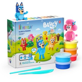 HEY CLAY Bluey & Freunde - 15 Dosen lufttrocknende Knete für Kinder ab 3 Jahren - Kreatives Bastelset
