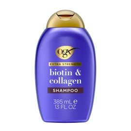 OGX, Shampoo Volumen y Fuerza Extra de Biotina y Colágeno, 385 ml