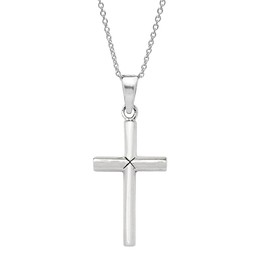 Treasure Bay Men's Silver Cross Necklace | Classic 925 Sterling Silver Pendant Necklace for Men and Women