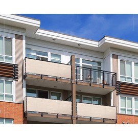 33'' x 6' Privacy Screen Windscreen Mesh for Balcony Apartment Railing Porch Deck Pool Backyard Fence (33 in x 6 FT, Banha Beige)