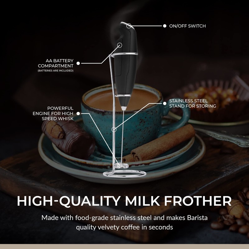 Chefwave | Powerful electric milk frother with stand | Milk