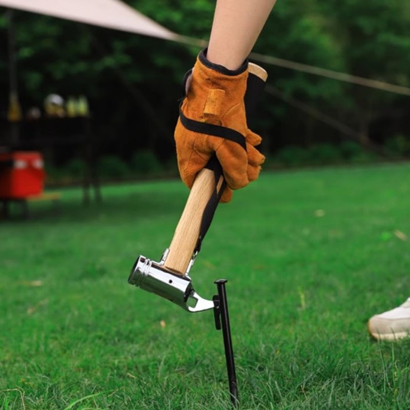 Camping Hammer for Tent Camping- High-Quality Steel & Solid Wood