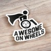Funny Wheelchair Awesome On Wheels Car Bumper Vinyl Sticker Decal