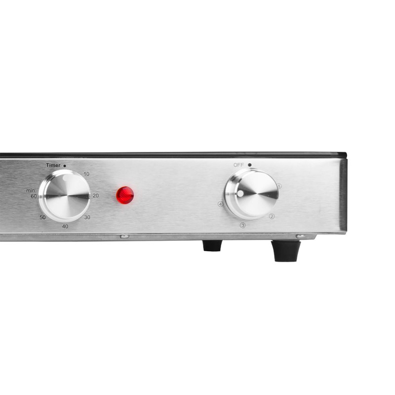Brentwood Select TS-382 Double Infrared Electric Countertop Burner,1800-Watt, with Timer,Stainless