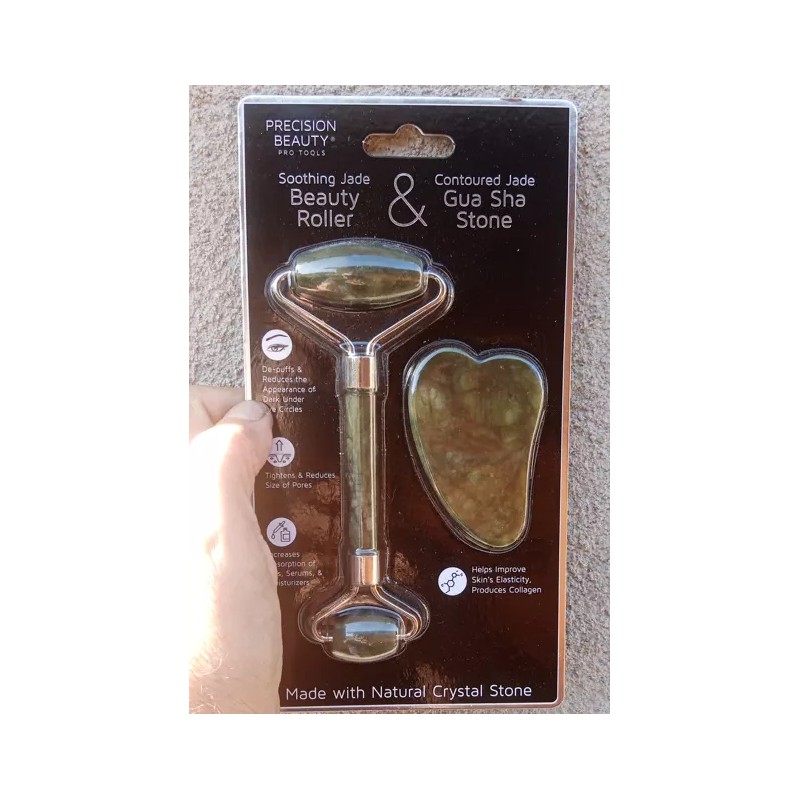 Precision Beauty Soothing Jade Beauty Roller & Gua Sha Stone