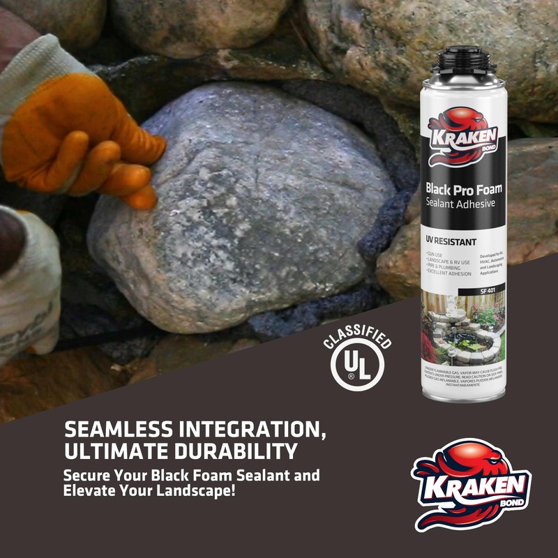 Kraken Bond Black Spray Waterfall Foam Sealant - (2x24oz) Expanding