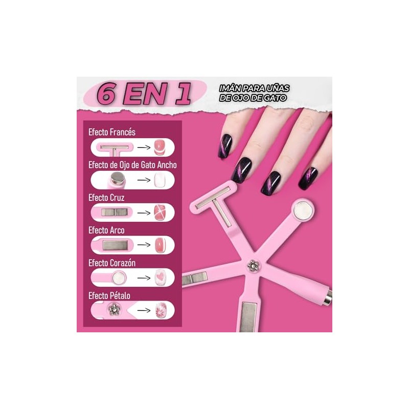 Kit 4pcs Imán de Uñas 3D Ojo de Gato Magnético