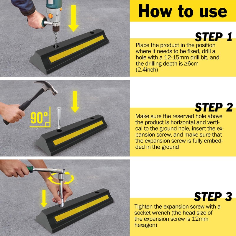 YesBes Pack of 2 Garage Parking Aid, 16.9'' Parking Stopper