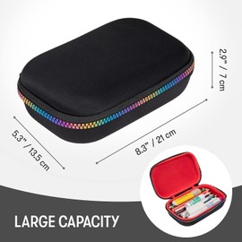 ZIPIT Black & Rainbow Pencil Box | Pencil Case for Girls | Organizer Pencil Bag | Large Capcity Pencil Pouch