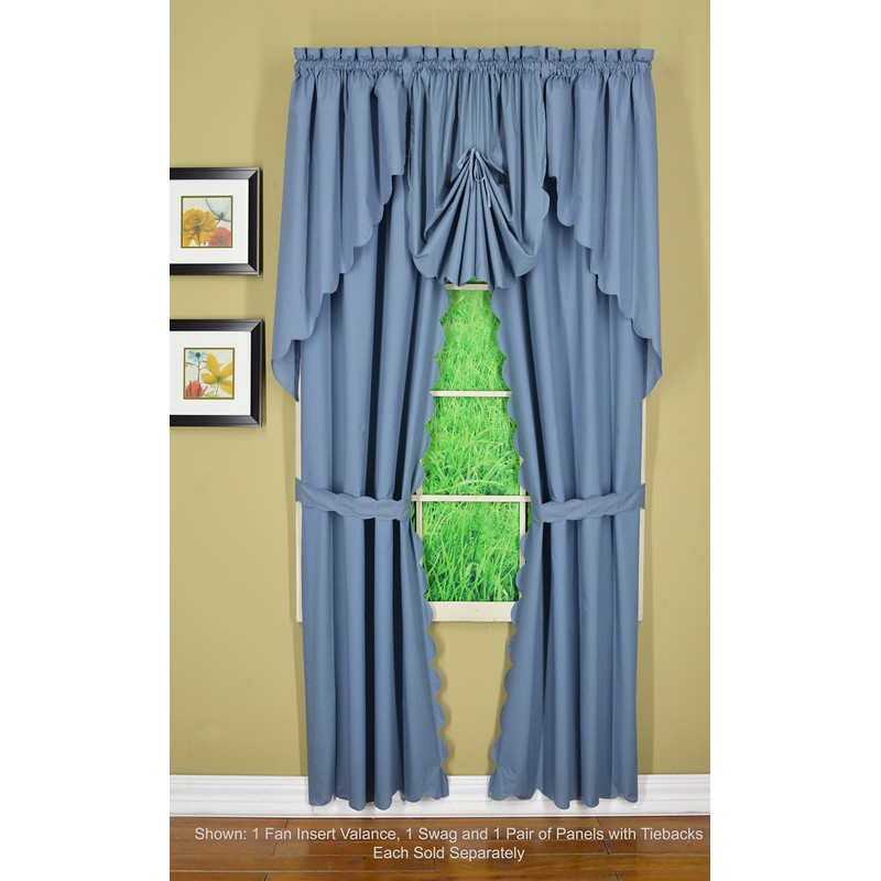 Today's Curtain, Orleans Scallop Curtain, Blue 84" Panel Pair and