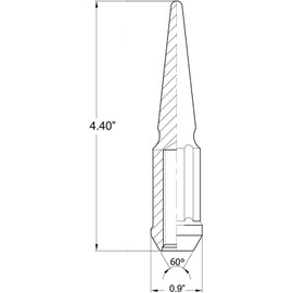 Wheel Accessories Parts Set of 24 Black Spiked Solid Metal Lug Nuts M12x1.5 Thread 4.4 Inch Tall Closed End Bulge Acorn Spike Lug Nut 1 Long Socket Key