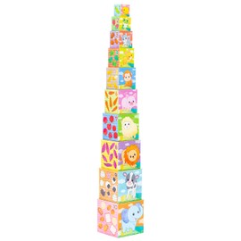 Gentosha NHK Peek-a-boo! Wan-Wan and Pou-po's Box Stacking Educational Toy 1.5 Years Old