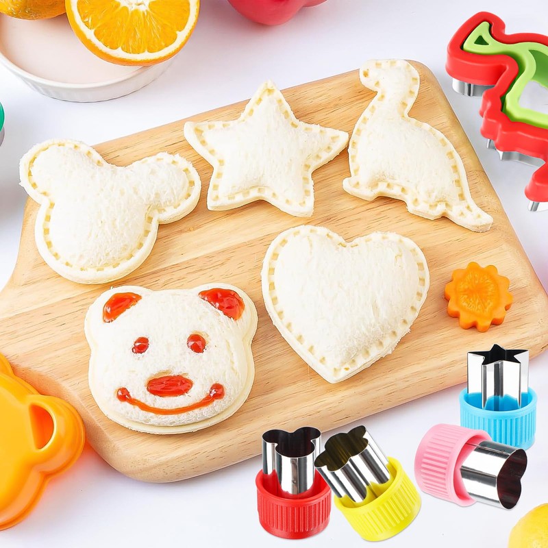 AKONE Children's Cookie Cutters, Bread and Vegetables, Children's Bread Cutters,