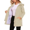 ZHENWEI Womens Lightweight Hooded Waterproof Active Outdoor Rain Jacket Khaki