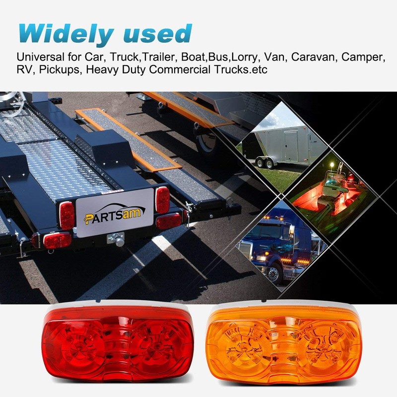 Partsam 14x Trailer RV Marker LED Light Double Bullseye 10