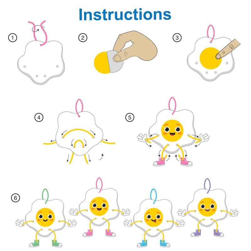 Baker Ross FN397 Fried Egg Mix & Match Decoration Kits