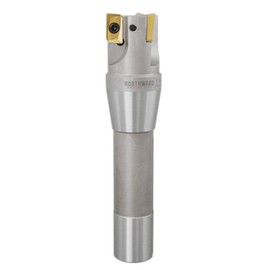Accusize Industrial Tools 1-1/4'' by 5-27/32'' 90 Degree R8 Shank Indexable End Mills with 3 Apkt1604 Carbide Inserts Installed, 0028-6904