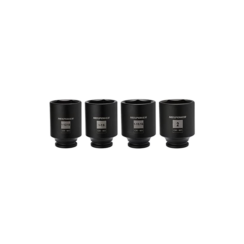 MIXPOWER 1/2-Inch Drive Deep Impact Socket Set, Inch, Cr-Mo, 6