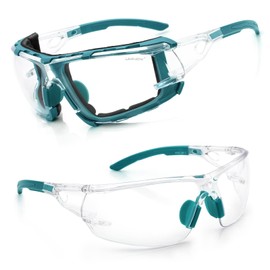 UKNOW Safety Glasses - Anti Fog Wraparound Lenses - Removable Foam Gasket - ANSI Z87.1 Protective Eyewear - Impact Resistant