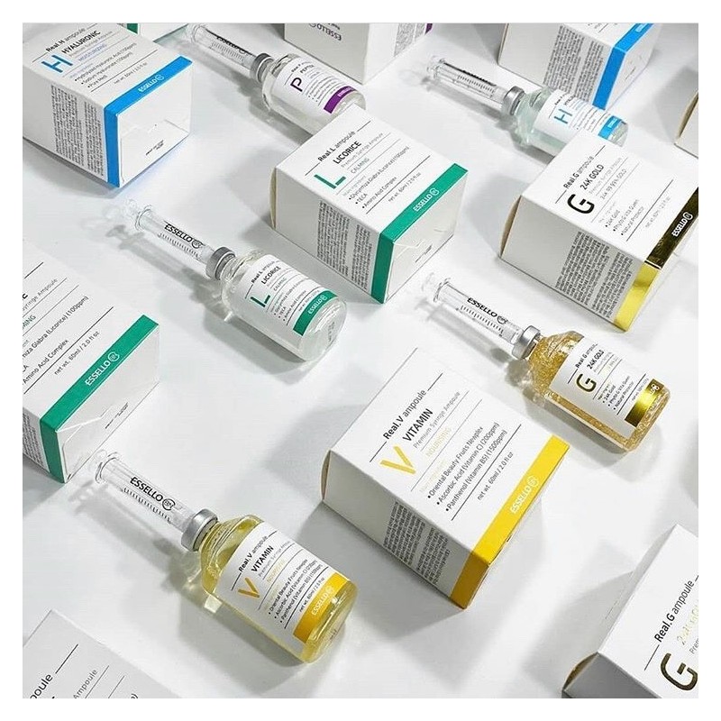 Essello B&C Real Gold Ampoule 60ml / 에쎌로비앤씨 리얼 골드