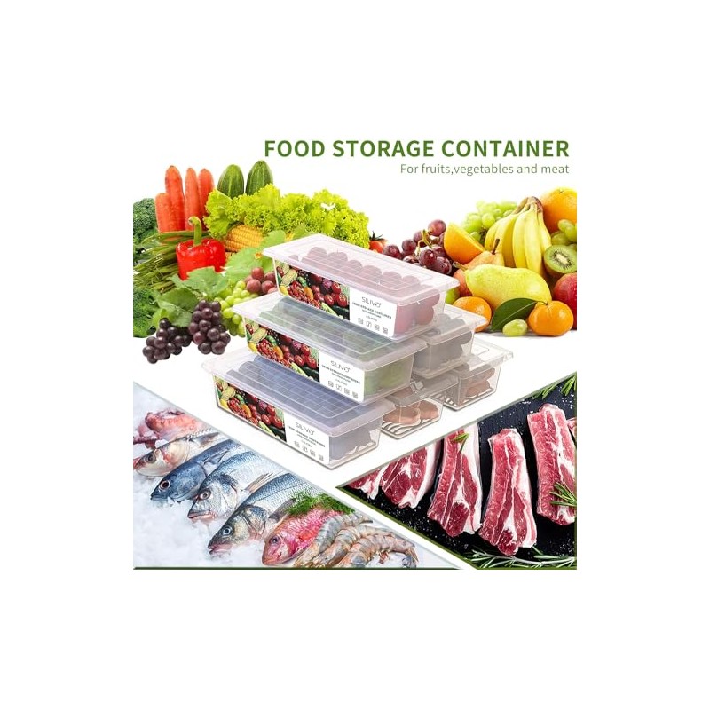 SILIVO 3-Pack Produce Storage Containers for Fresh Fruits & Vegetables