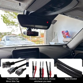 Xspeedonline 3-Pack 16.5" Radar Detector Hardwire Power Cord Mirror Wire Plug Tap Set for Uniden Valentine One Escort & Beltronics Radar Detectors,Inline Fuse Mount (RJ11)