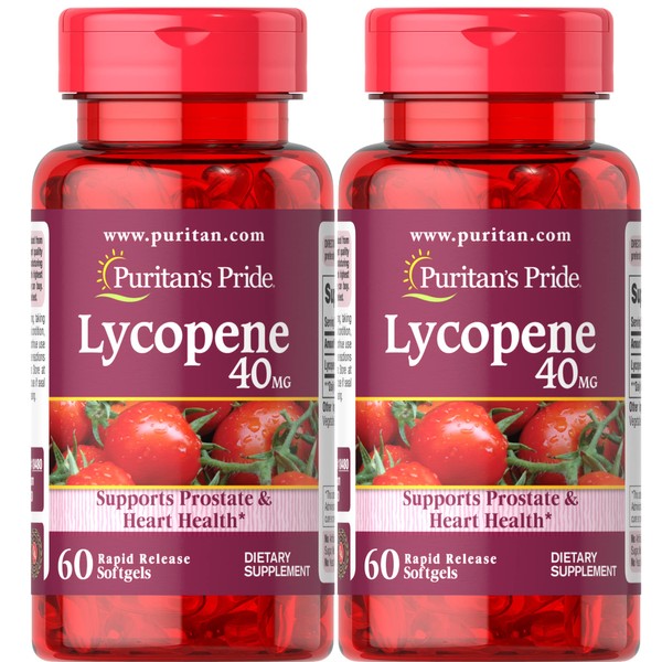 Puritans Pride Lycopene 40 mg Pack of 2 120 Count, 60 Count (Pack of 2)