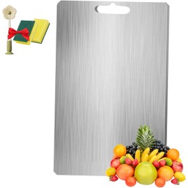 2026 New Stainless Steel Double Sided Chopping Board, Large Double-Sided Titanium Cutting Boards for Kitchen, Non Stick Chopping Board (14.17 * 9.84 inch)