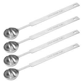 4 Pcs Teaspoons Measuring Spoon, 5 Gram Scoop, Stainless Steel Measuring Spoons, 1 Tsp (5 mL, 5 cc, 1/6 oz, 1/3 Tablespoon), Dishwasher Safe, Metal Measurings Spoons for Cooking & Baking