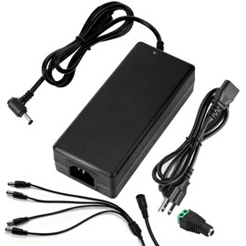 24V 8A Power Supply 192W AC 100-240V 50-60hz to DC 24 Volt Power Supply Adapter 8Amp with 5.5 x 2.1mm ~2.5mm Barrel Plug&4-Way Power Splitter Cable&LED DC Connector for Strip Light Camera Printer