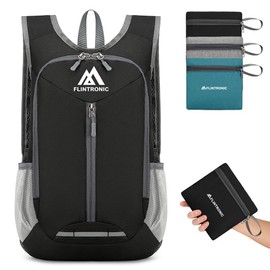 flintronic Foldable Backpack, 16L Small Hiking Backpack, Ultralight Hiking Backpack, Waterproof Travel Backpack, Packable Backpack, Women Men Daypack, for Camping Climbing/Outdoor Hiking, B-black