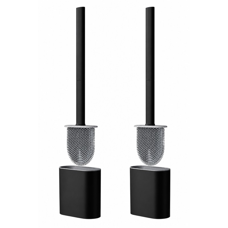 Wall Mounted Silicone Toilet Brush for Bathroom Cleaning – Flat