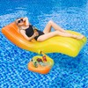 Funbroz Orange Pool Lounger Float with Cup Holder - Large