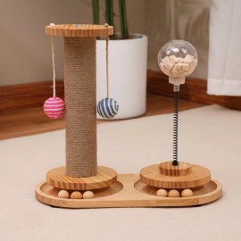 ColourTree Pet Cats Feeder Sisal Scratching Post For Cats Toys