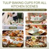 200Pcs Tulip-Shaped Cupcake Liners, 4 Colors, 3.2×2 Inches