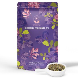 Jasmali Butterfly Pea Flower Tea - 60 Tea Bags, Herbal Tea, Vacuum Sealed for Freshness, Sourced from Thailand, Caffeine Free, Gluten Free, Vegan, Plant-Based, Blue Pea Flower Tea
