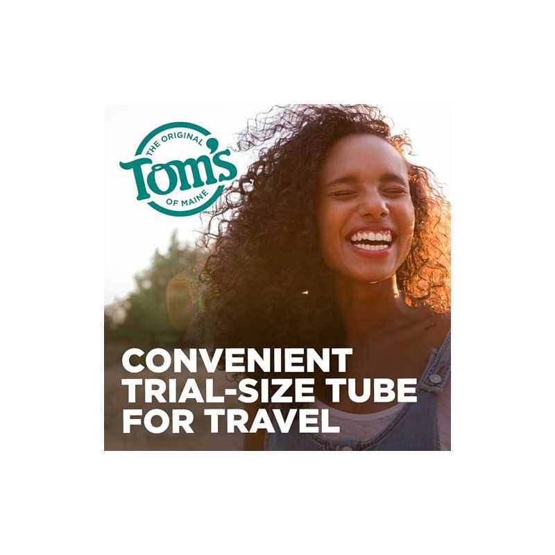 Tom's of Maine Fluoride-Free Antiplaque & Whitening Toothpaste, Travel Size,
