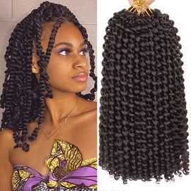 Leeven 12 Inch Short Passion Twist Braiding Hair 7 Packs Water Wave Crochet Hair for Woman Pre Looped Hair Braids for Butterfly Faux Locs 18 Strands/Pack Bohemian Braids Hair Extensions 2#