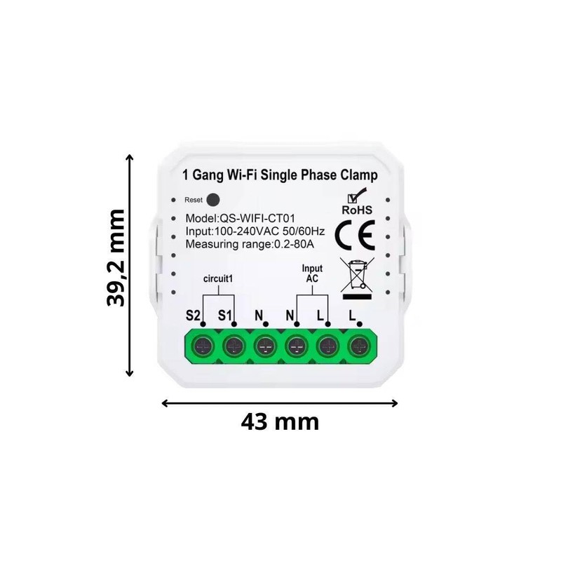 Sone Smart One WiFi Energy Meter with 80A Current Transformer,