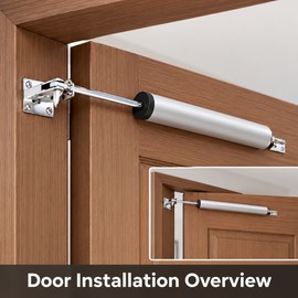 Automatic Door Closer for Home and Office – 90° Positioning Stop, Adjustable Soft-Close Mechanism for Smooth Door Operation