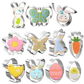 AWAVM Easter bunny cookie cutter, Easter cookie cutters, pack of 11, Easter bunny cookie cutter, Easter cookie cutter, Easter cookie cutter for baking children