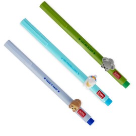 LEGAMI LEGAMI – Gelstift – Lovely Friends, dekoratives Tier, abnehmbar und neu kombinierbar, verhindert Rollen, feine 0,5 mm-Spitze, 3er Set Faultier Lama und Koala (3er Set FLUFFY)