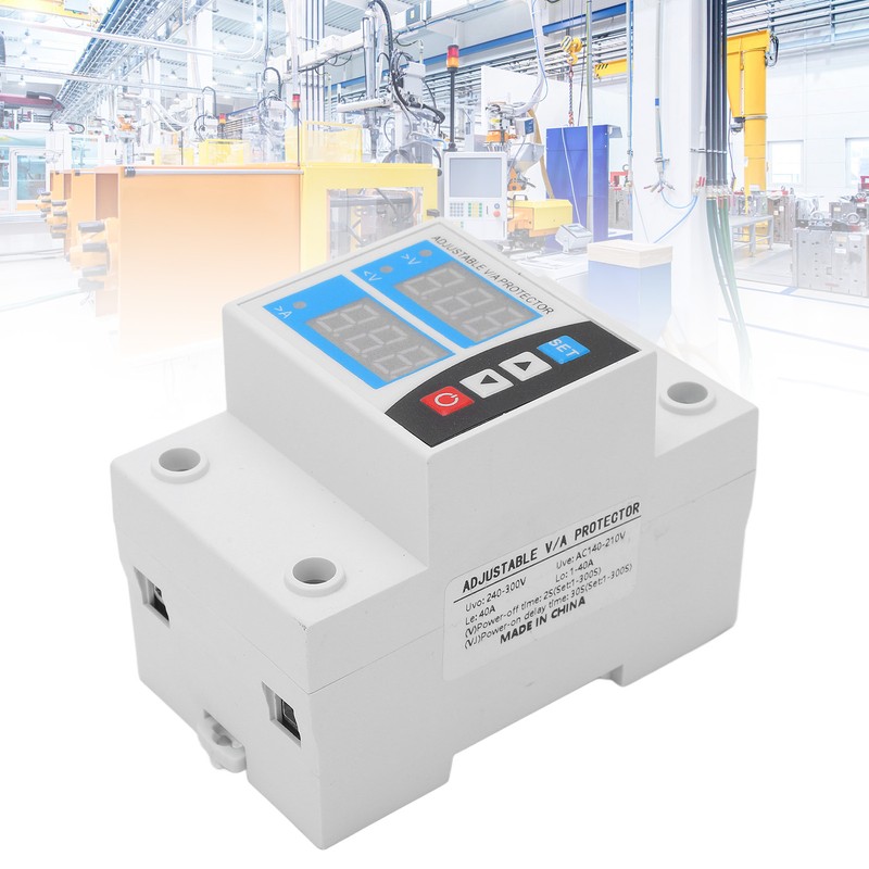Over Under Voltage Protective Device Digital Display Protector Auto Reset