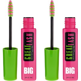Maybelline New York Great Lash BIG Washable Mascara Dual Pack, Brownish Black, 0.68 fl oz, 2 Count