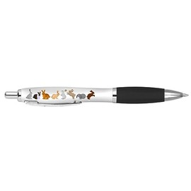 DV DESIGN 1 x Cute Bunnies Black Pen - Rabbit Bunny Wild Animals Stationary School Equipment Teacher Friend Girls Boys Christmas Birthday #80678