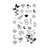 MapofBeauty 2 pcs Black Butterfly Heart-shaped Flower Prints Temporary Waterproof