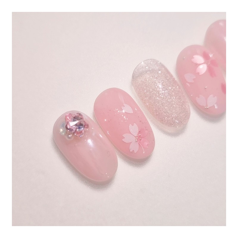 Kkotbi Handmade Nail Tips - Almond Short / 꽃비수제네일팁 -