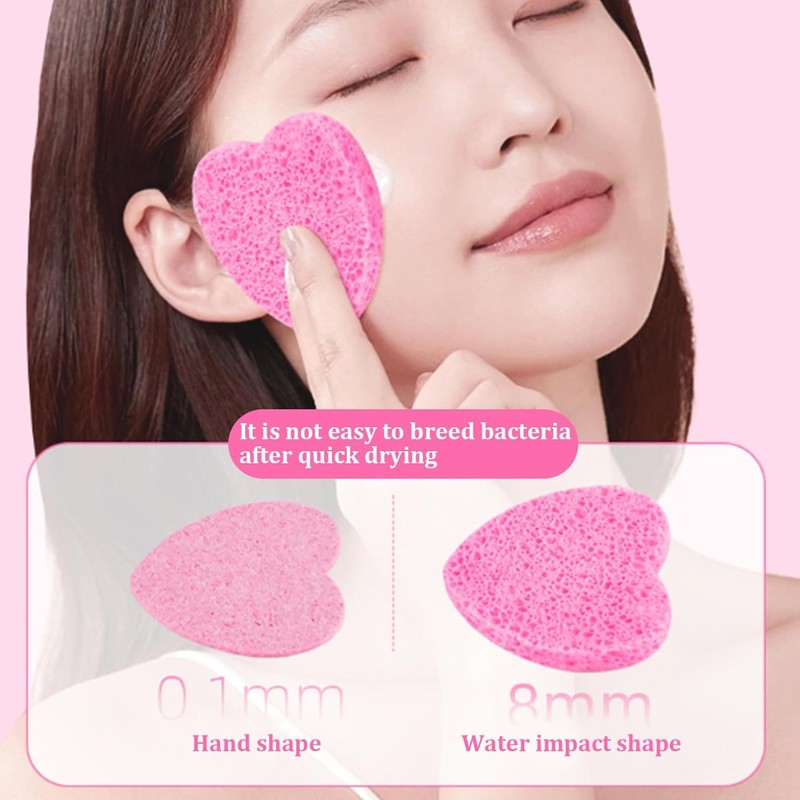 Esponjas faciales de limpieza 50 unidades reutilizables con forma de