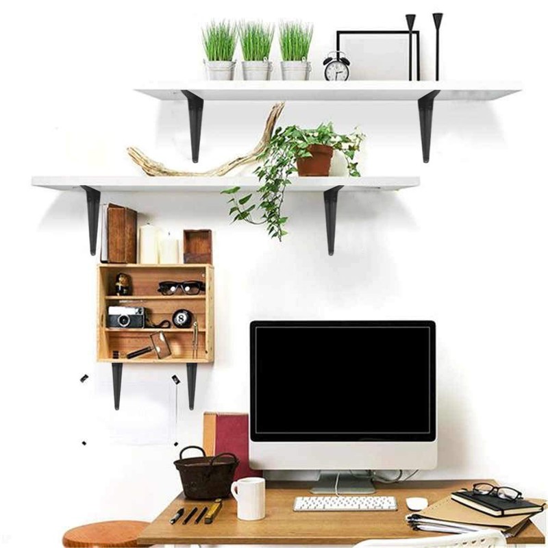 20 Pack Shelf Brackets 12 inches, Heavy Duty Black Iron