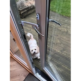 Patio Door Breezer, French Door Stay Open Hook, Air Circulation, Door Stop (White, 190mm)